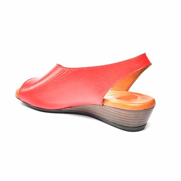 Nieve Kadın Deri Sandalet Kırmızı