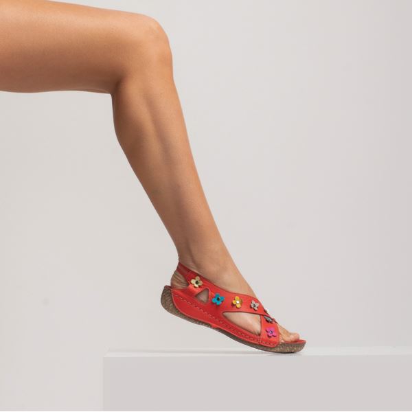 Alanis Kadın Deri Sandalet Kırmızı