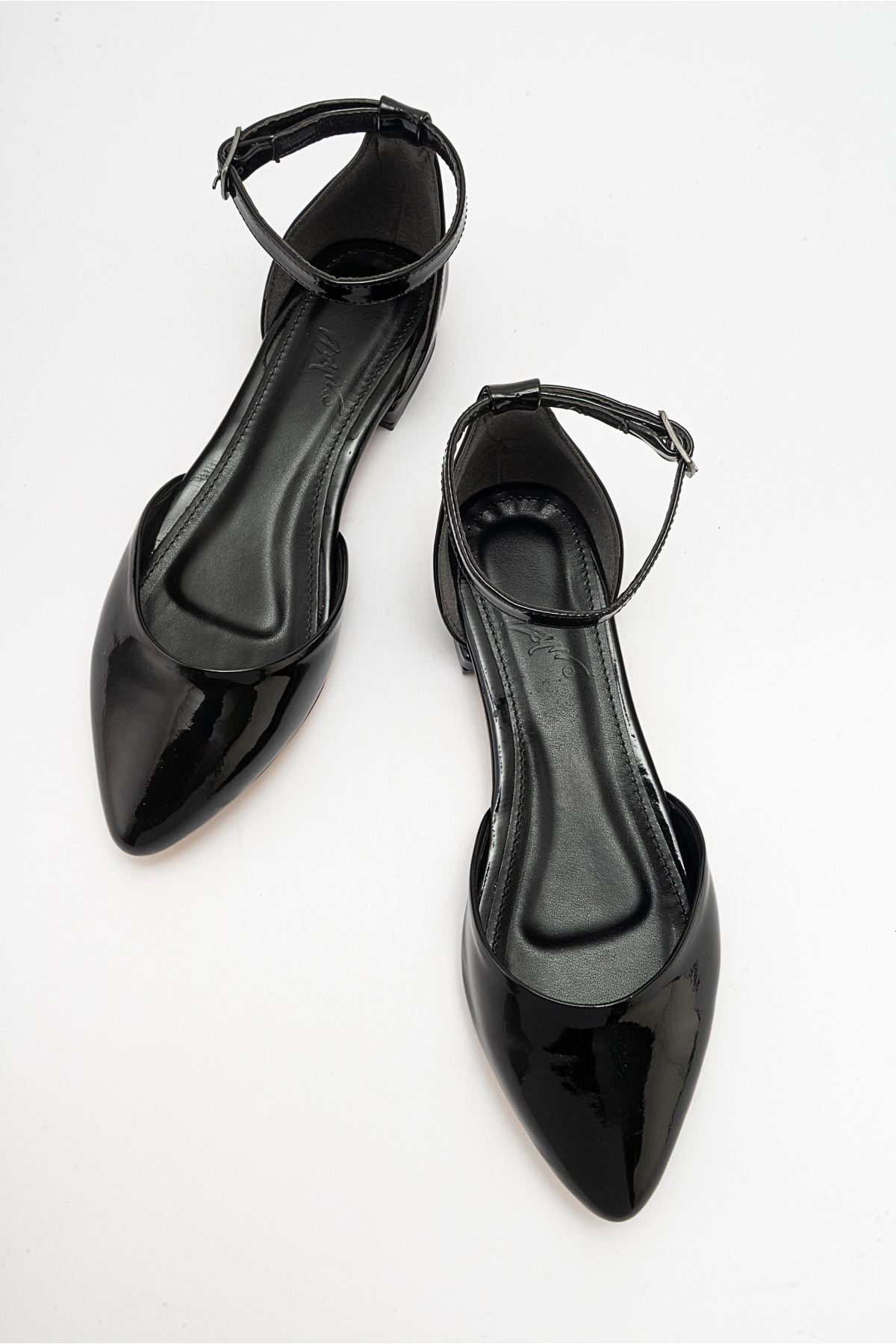Alize Kadın Ayakkabı Siyah Rugan 