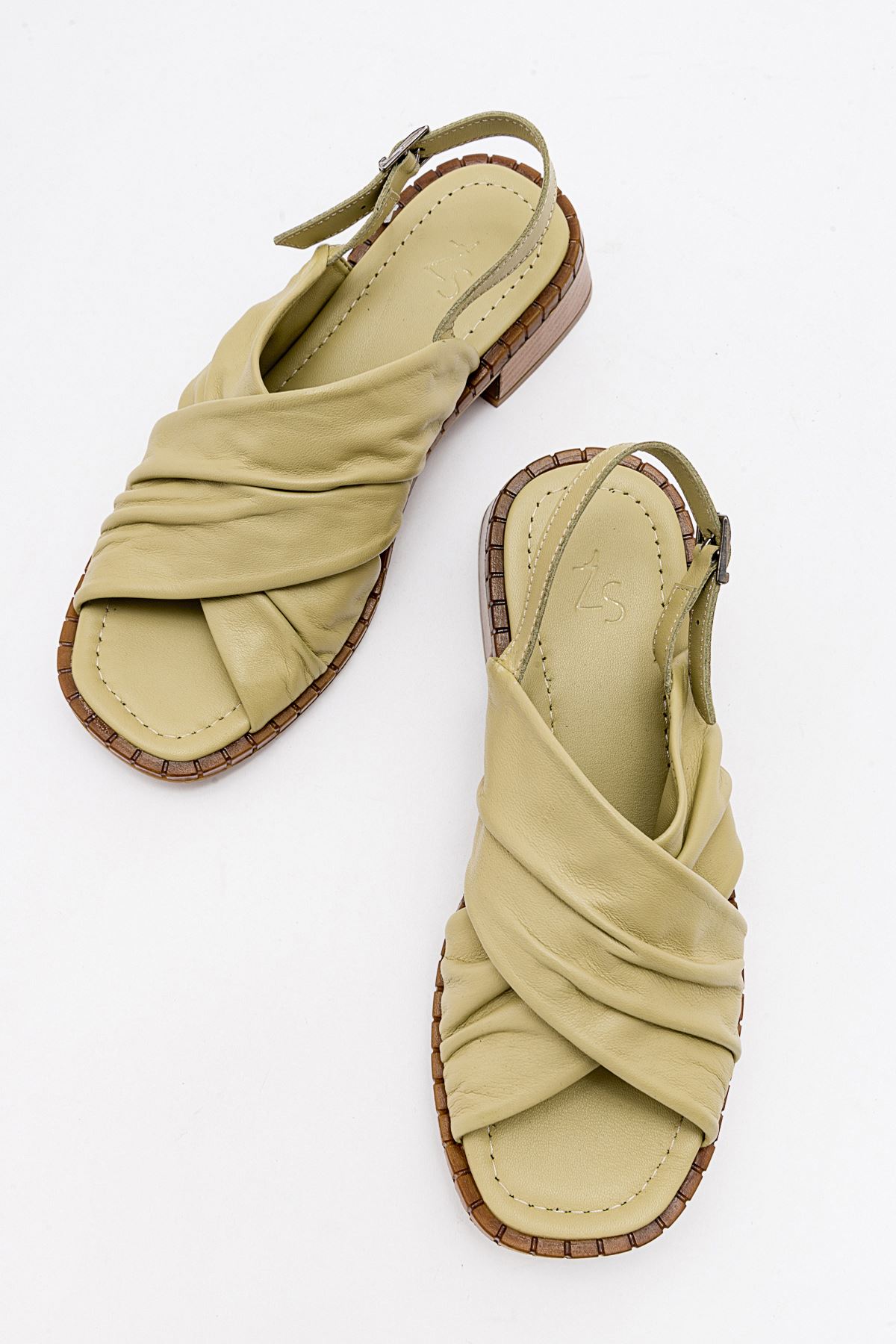 Abadi Kadın Deri Sandalet Su Yeşili